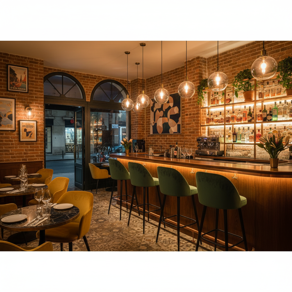 Ambiance d’un bar d’hôtel cosy à La Rochelle